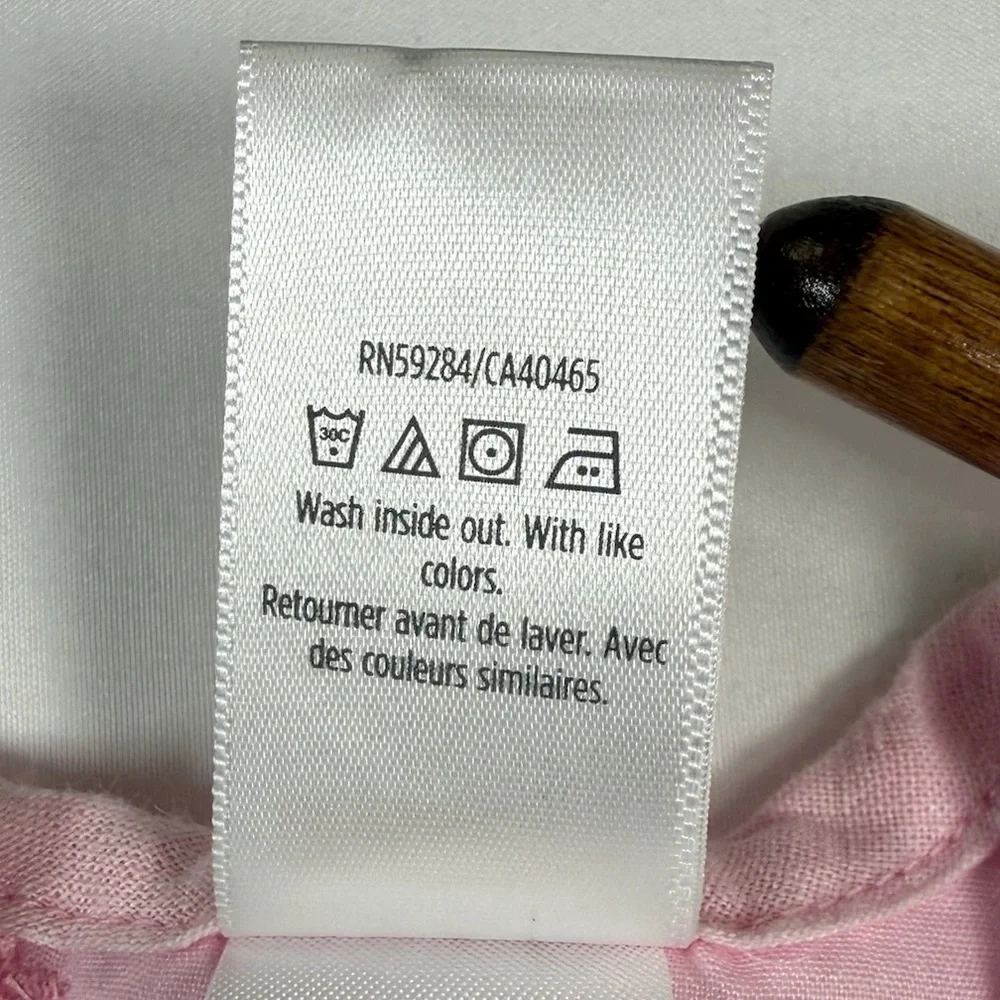 GYMBOREE‎ Girls’ Pink Flutter Sleeve Eyelet Lace Linen Blend Blouse Size 6